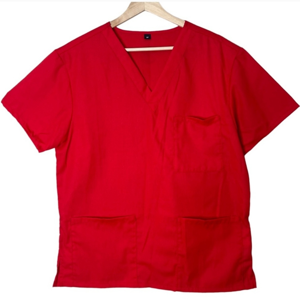 Canada Goose NWOT Short Sleeve V-Neck Medical Nursing Scrub Top in Red